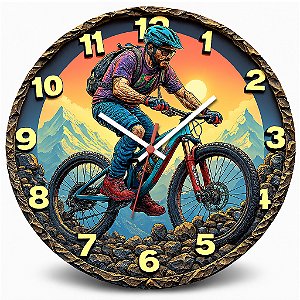 Relógio de Parede Esportes Ciclismo Mountain Bike