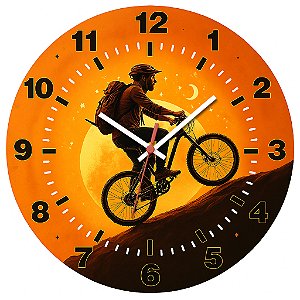 Relógio de Parede Esportes Ciclismo Bicicleta Preta