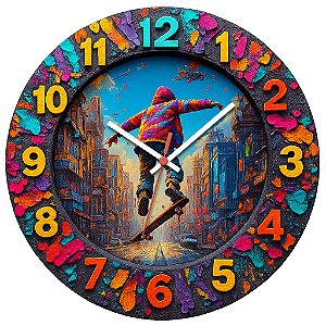 Relógio de Parede Esportes Skatista