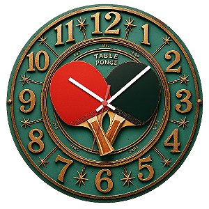 Relógio de Parede Esportes Tênis de Mesa Ping Pong
