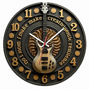 Relógio de Parede Música Contrabaixo Pendurado