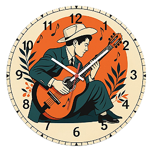 Relógio de Parede Música Violão Violinista