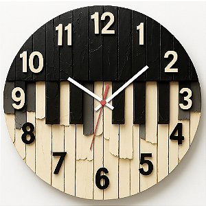 Relógio de Parede Música Piano Teclas