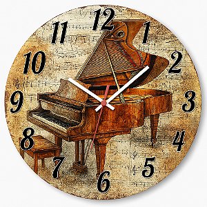 Relógio de Parede Música Piano de Calda