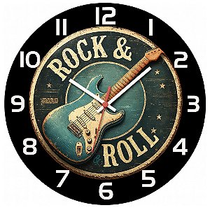 Relógio de Parede Música Guitarra Rock Vintage