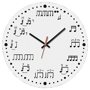 Relógio de Parede Música Notas Musicais Contagem Musical