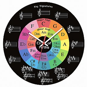 Relógio de Parede Música Notas Musicais Key Sign Atures