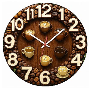 Relógio de Parede Café Grãos Naturais