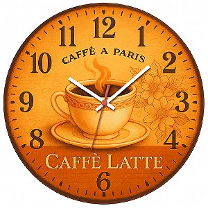 Relógio de Parede Café Latte Paris