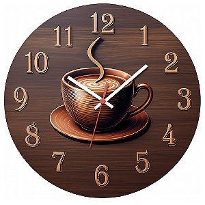 Relógio de Parede Café Madeira