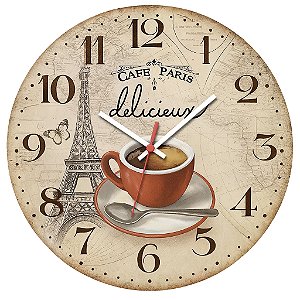 Relógio de Parede Café Paris Delicieux