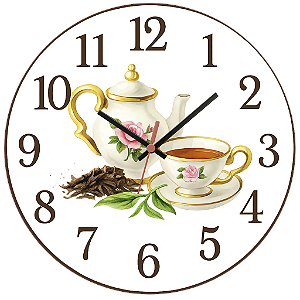 Relógio de Parede Chá Floral