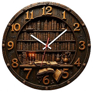 Relógio de Parede Arte Literaria Estante