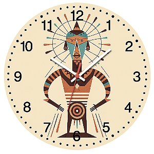 Relógio de Parede Arte Tribal Africana