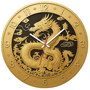Relógio de Parede Arte Dragão Oriental