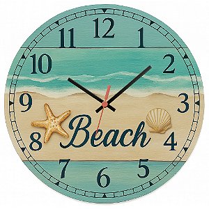 Relógio de Parede Mar e Praia Beach