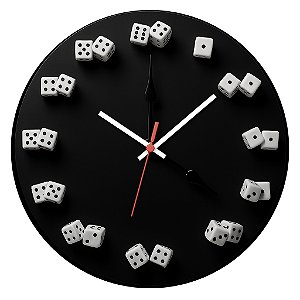 Relógio de Parede Jogos Dados Cassino