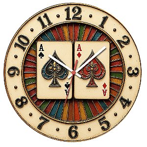 Relógio de Parede Jogos Duas Cartas
