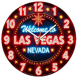 Relógio de Parede Jogos Las Vegas Neon