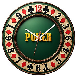 Relógio de Parede Jogos Poker Clássico