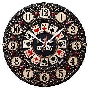 Relógio de Parede Jogos Poker It´s Time to Play