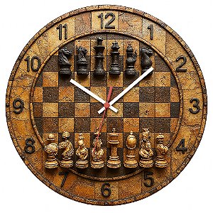 Relógio de Parede Jogos Xadrez Estratégia