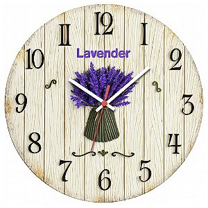 Relógio de Parede Lavabo Buque de Lavanda