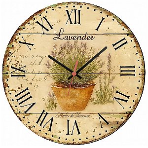 Relógio de Parede Lavabo Lavanda