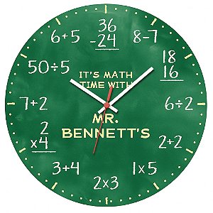 Relógio de Parede Matemática Equações Lousa Clássica