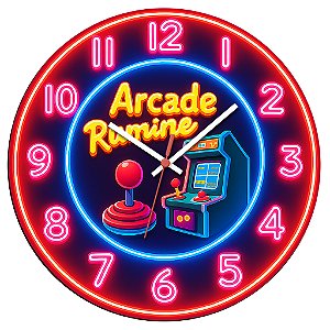 Relógio de Parede Game Arcade Rumine