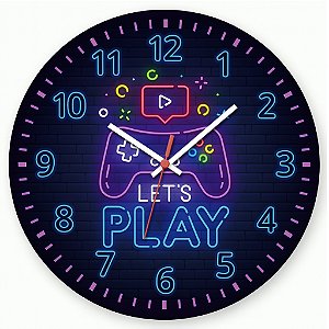 Relógio de Parede Game Let´s Play