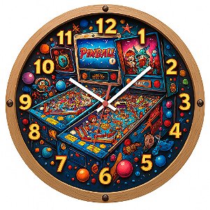 Relógio de Parede Game Pinball