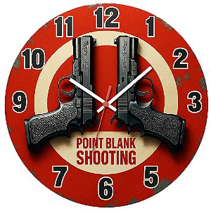 Relógio de Parede Armas Revólver Duplo Alvo Vermelho