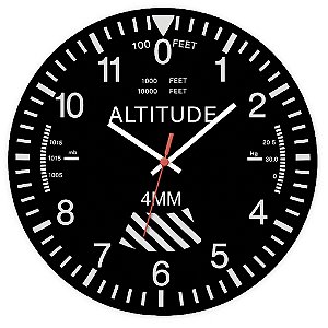 Relógio de Parede Veículos Avião Altitude