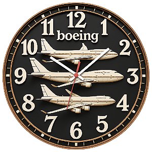 Relógio de Parede Veículos Avião Boeing