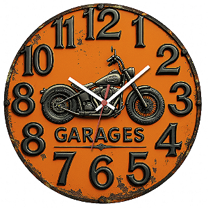 Relógio de Parede Veículos Garages Retro