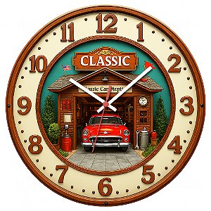 Relógio de Parede Veículos Carro Classic