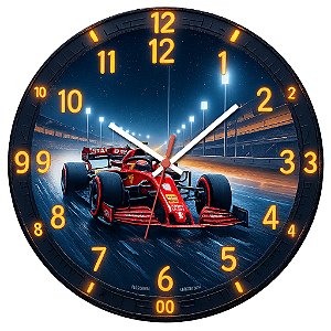 Relógio de Parede Veículos Carro Corrida Fórmula 1