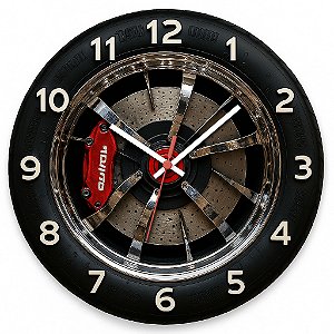 Relógio de Parede Veículos Pneu Com Pastilha