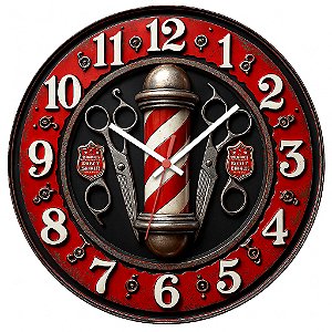 Relógio de Parede Profissão Barbearia Com Tesouras