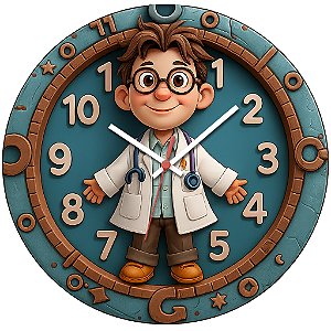 Relógio de Parede Profissão Dentista Personagem
