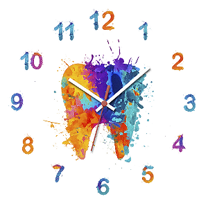 Relógio de Parede Profissão Dentista Dente Arte