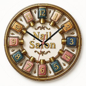 Relógio de Parede Profissão Manicure Nail Salon