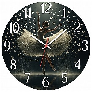 Relógio de Parede Dança Bailarina Cisne Negro