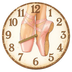 Relógio de Parede Dança Bailarina Sapatilhas de Balé