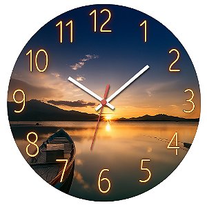 Relógio de Parede Natureza Barco Sol