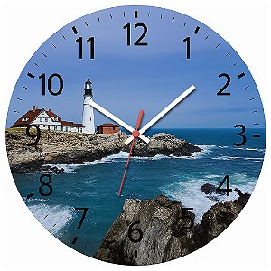 Relógio de Parede Natureza Mar Faról