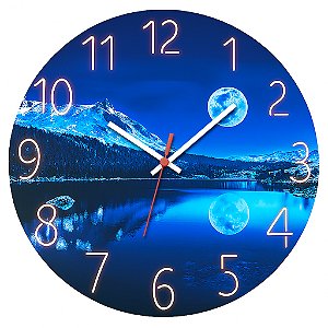 Relógio de Parede Natureza Noturno Lua