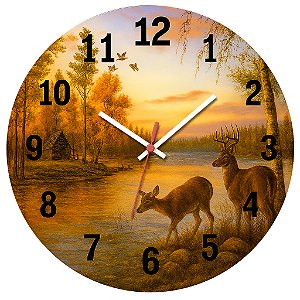 Relógio de Parede Natureza Veados