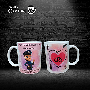 Caneca de Porcelana Policial/Segurança/Guarda Feminino